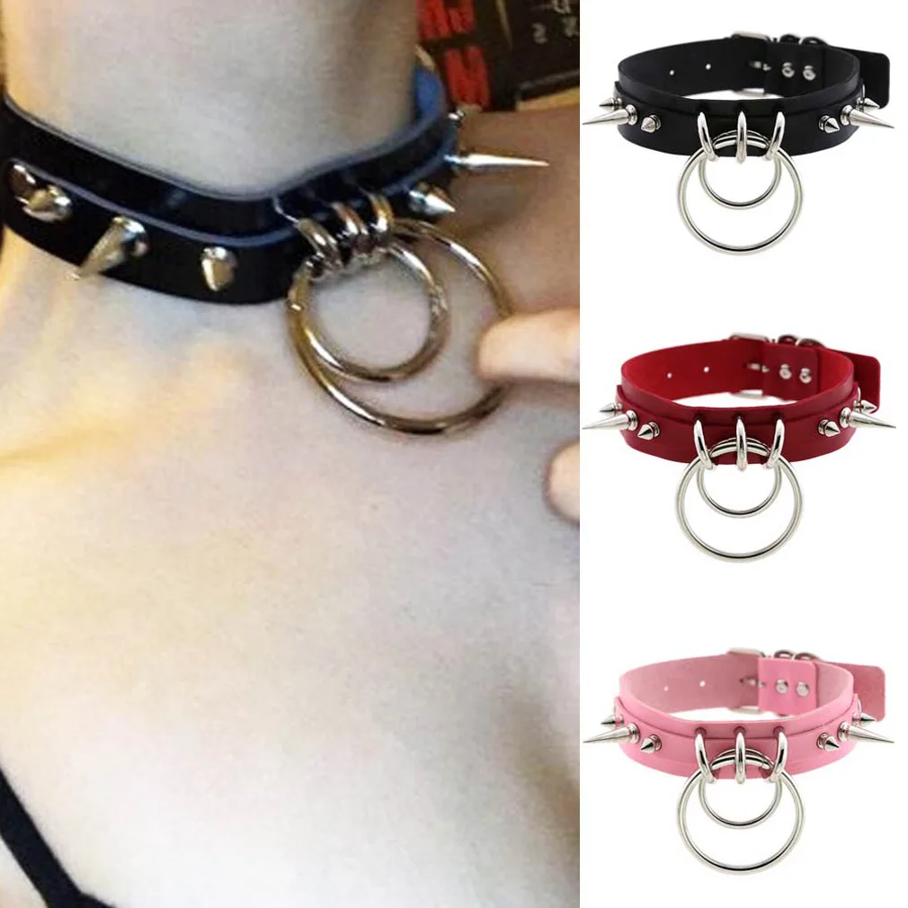 

Spiked Choker For Women Men Punk Rock Collar Goth Fashion Necklaces 2021 Leather Studded Choker Girls Harajuku Gothic Jewelry