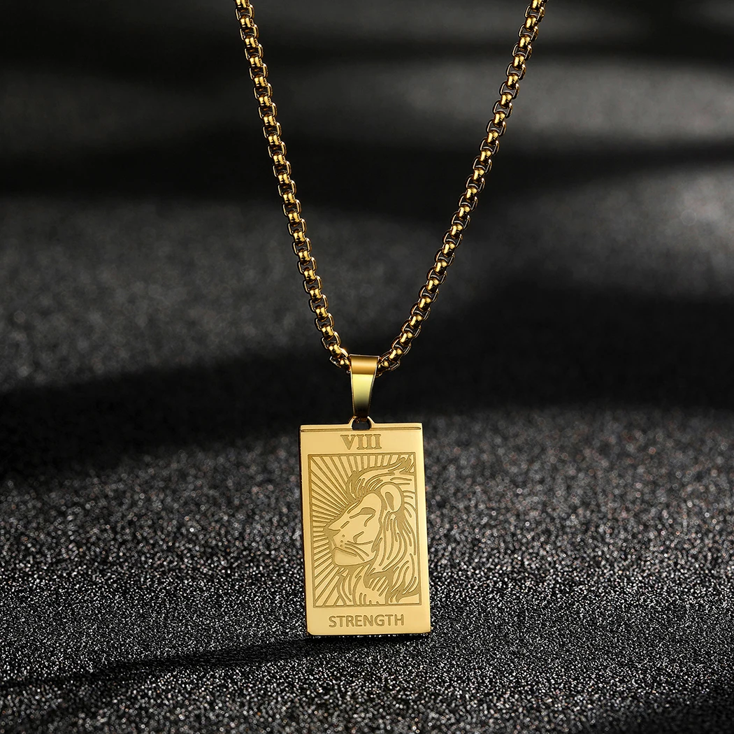 CHENGXUN из нержавеющей стали прочность лев карты Таро кулон ожерелье для мужчин и