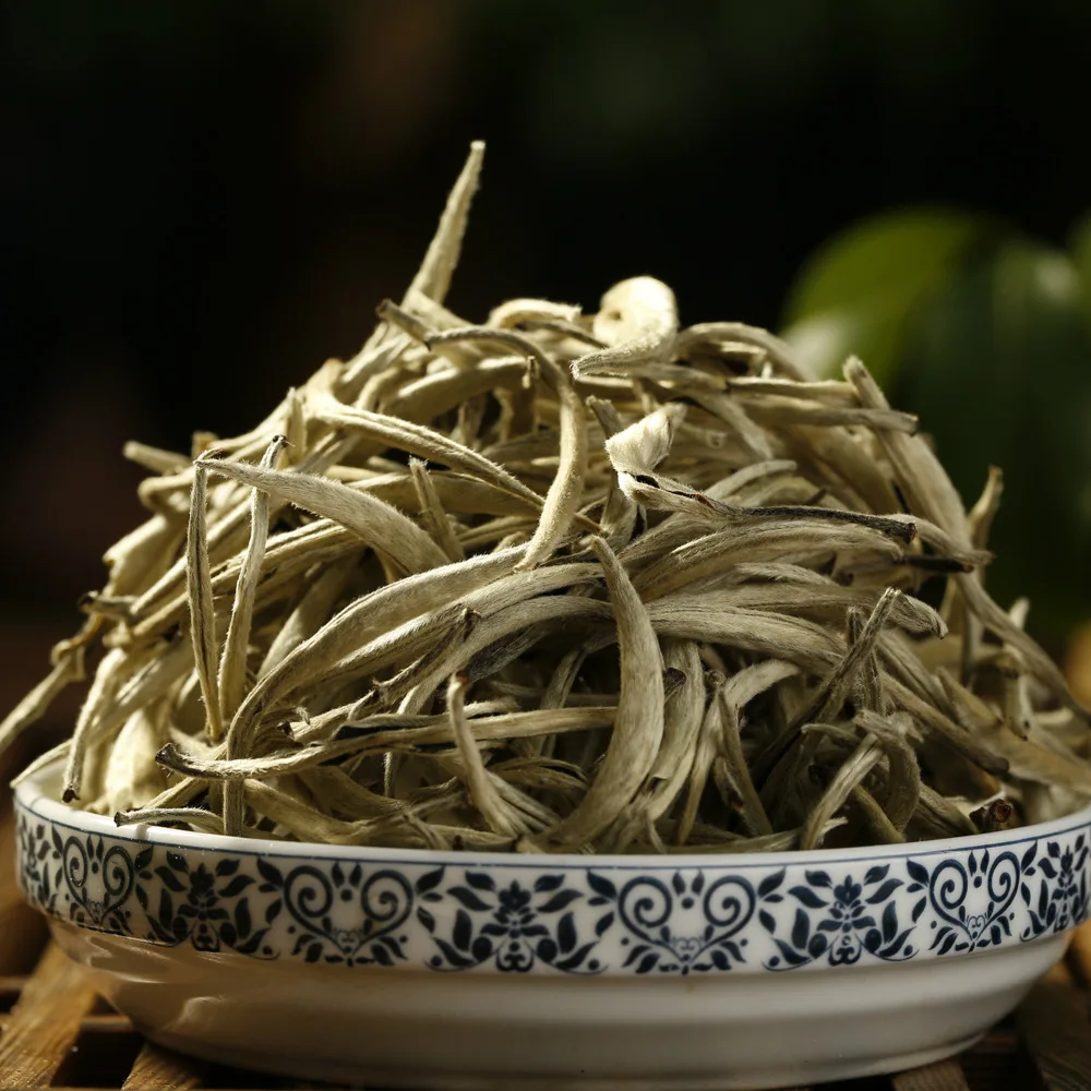 

Китайский чай BaiHao Yinzhen, Белый Серебряный игольчатый чай без чайника, зеленый органический белый чай BaiHaoYinZhen без чайника