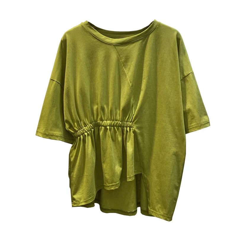 

MARCELO Doll Shirt Large Short Sleeve T-shirt Female Summer Loose Irregular Slim Top Trendy Bottom Top Female