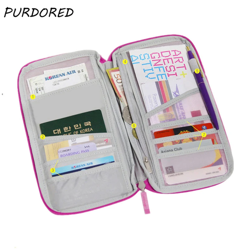 

PURDORED 1 pc Travel Passport Cover Wallet Travelus Multifunction Credit Card Package ID Holder Storage Organizer Dropshipping