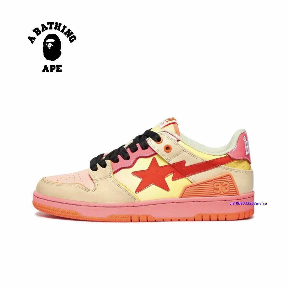 A BATHING APE Men's Vibe Classic 93 Low Top Wearable Sports Sneakers Women's Bapesta Soft Skateboarding STA Walking Shoes 36-45