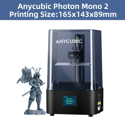 3D-принтер ANYCUBIC Photon Mono 2, 6,6 дюйма, УФ-смола, фотоотверждение, 4K + Высокое разрешение, размер печати с ЖК-дисплеем 165*143*89 мм