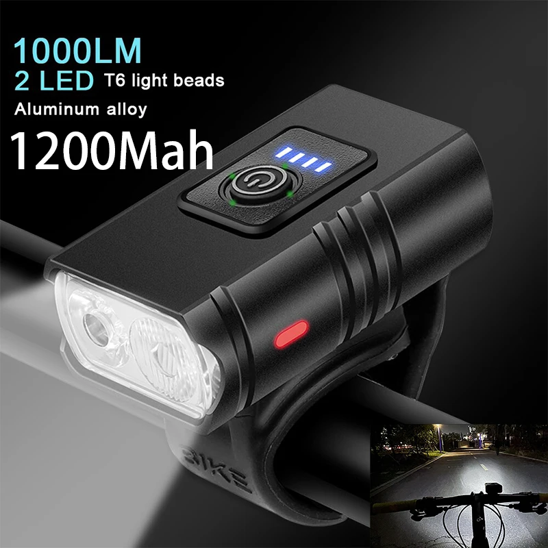 

USB Charging Aluminum Alloy Bicycle Light Bike Light Multiple Modes Waterproof Cycling Lamp Taillight Flashlight Cycling
