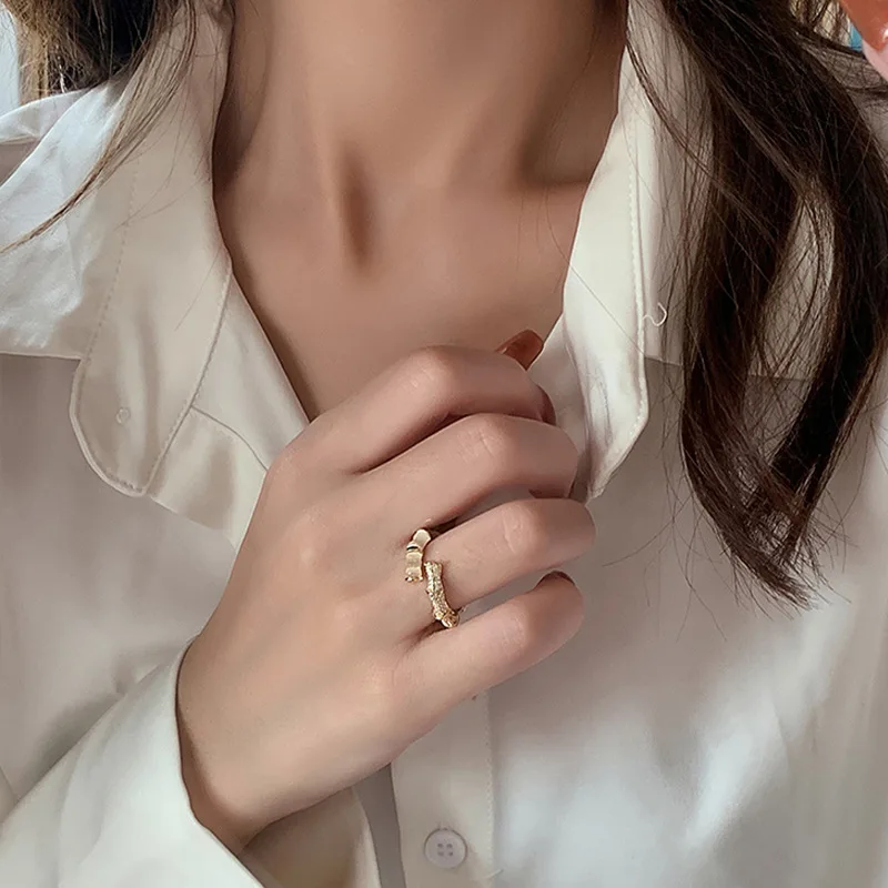 

VENTFILLE 925 Sterling Silver Women's Fashion Personality High-end Zircon Open Korean Style Ring