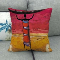 decorative pillowcases oil painting pillow covers decorative ethnic african woman pillowcases for bed sofa couch living room