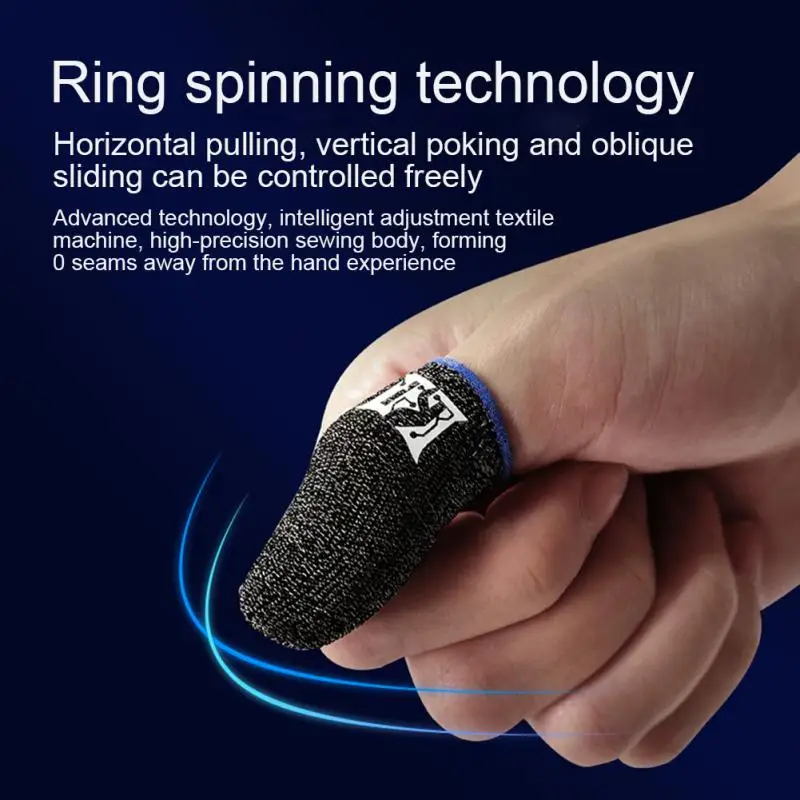 

2PCS Black For PUBG Mobile Game Finger Tips Breathable Non-slip King Of Glory Play Thumb Gloves Touch Screen Gaming Accessories