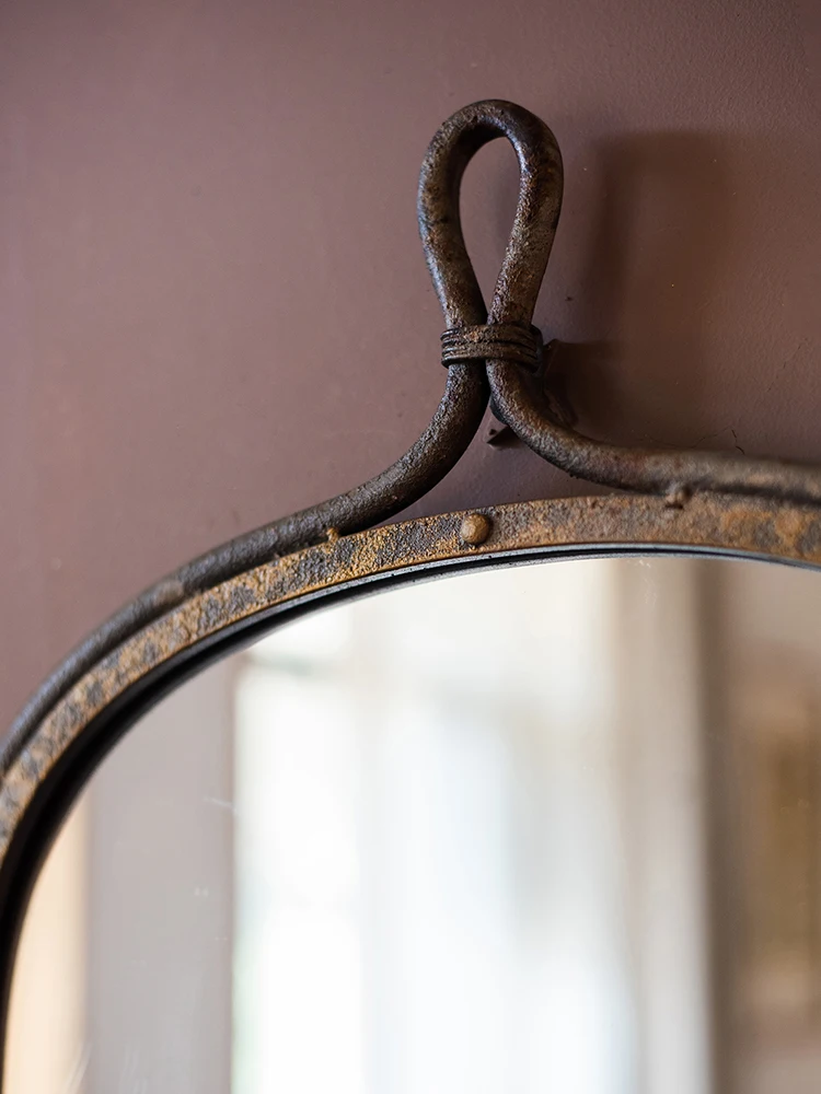 Дуговое зеркало из кованого железа винтажное украшение для макияжа ванной