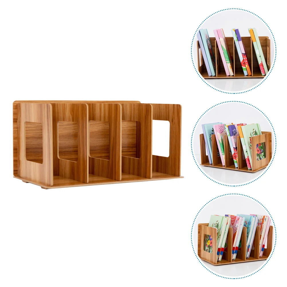 

Vinyl Record Rack Student CD Wooden Storage Desktop Storage Container Simple Book Storage Wooden Storage Desktop Storage