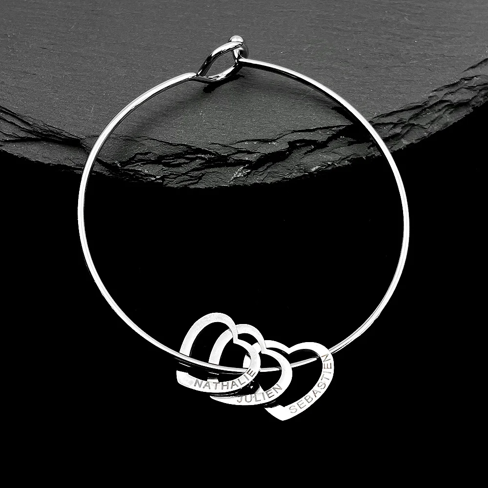 Personalized Bracelet for Woman Stainless Steel Love Charm with Name Customized Bangles Jewelry Mothers Day Gifts Pulsera Mujer