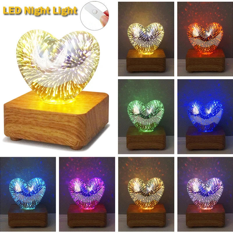 

moonlux 3D LED Firework Crystal Night Light Bedside Table Romantic Atmosphere Luminous Starry Sky LED Night Light