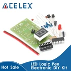 DIY светодиодный pcb цифровой Дисплей светодиодный Logic Pen электронный комплект высокий и низкий уровень Тесты цепи пайки практика доска комплект