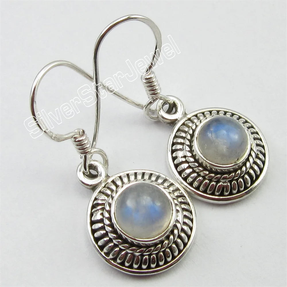 

Many Color Semi-precious Stone Dangle Earrings 1.2"