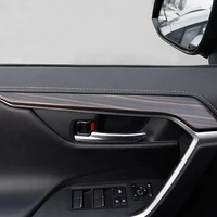 Car Interior Peach Wood Decoration Inside Door Molding Trim Strip Decoration Sticker For Toyota RAV4 RAV 4 XA50 50 2019 2020