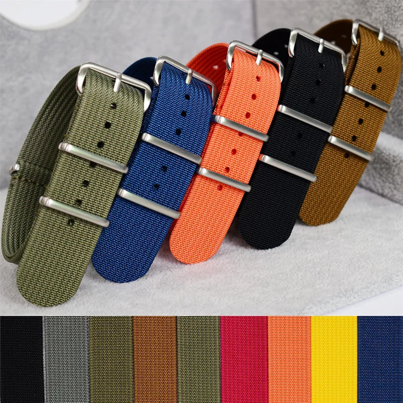 

New Ribbed Nato Strap 20mm 22mm Nylon Watch Straps Braid Ballistic Fabric Watchband Accessories for Military Watch Band