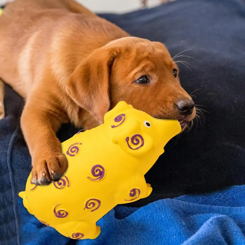 Пищалка игрушки для собак милая форма свиньи прочная Самостоятельная игра