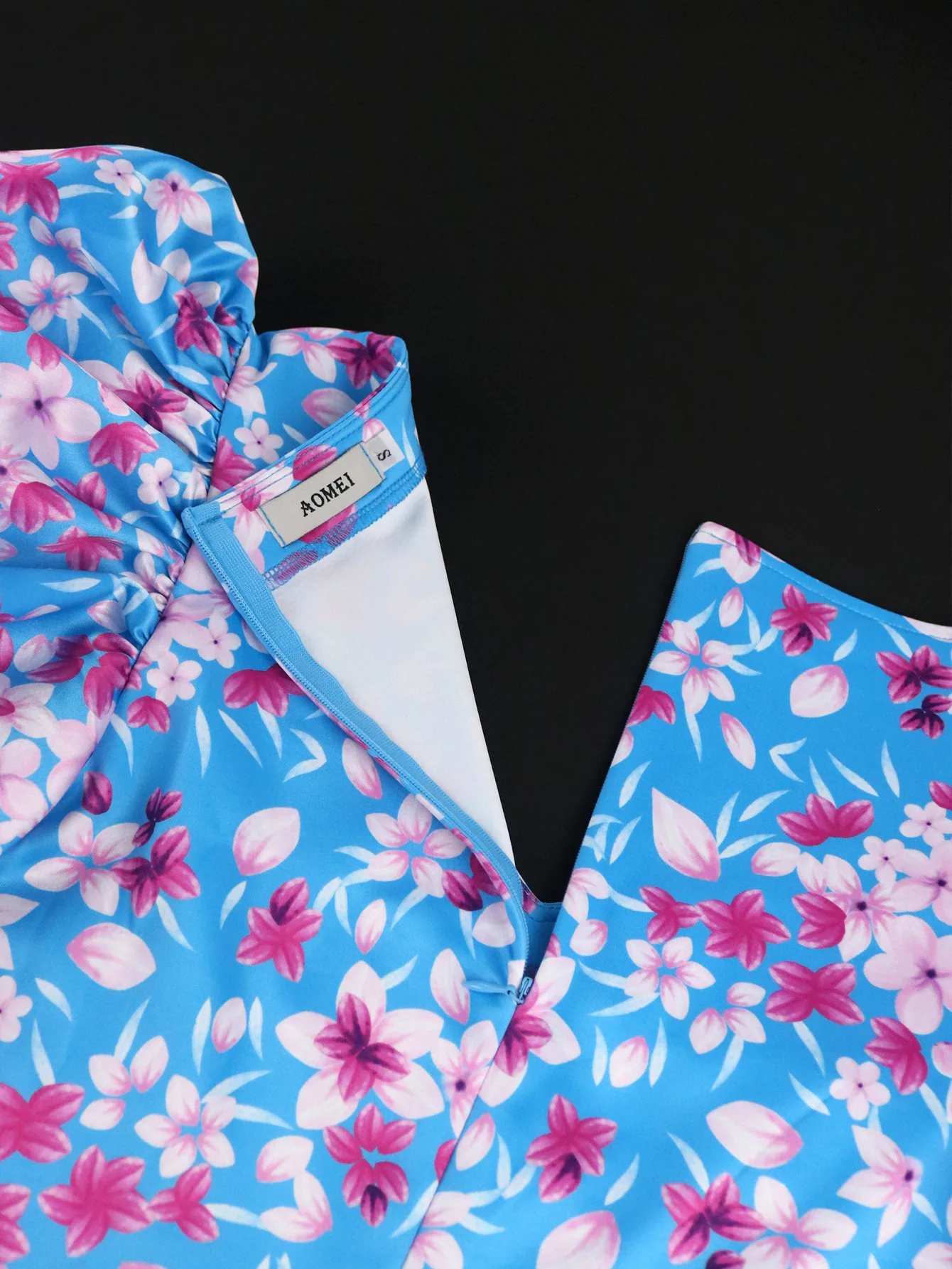 Plus Size Women Dreeses Spring New Lantern-sleeve One-step Dress Commuter Style High Waist Plum Blossom Print Elegant Dress