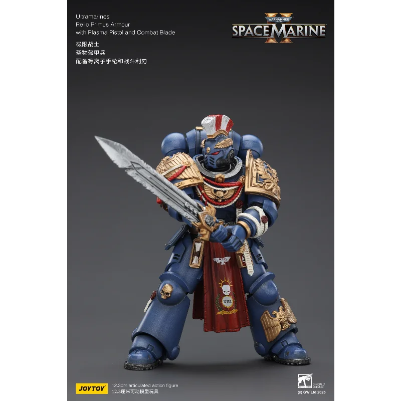 Фото JOYTOY Warhammer 40K Space Marine 2: Совместная серия Ultramarines Relic Primus Armour, полностью подвижная фигурка JT02816, масштаб 1/18 №4