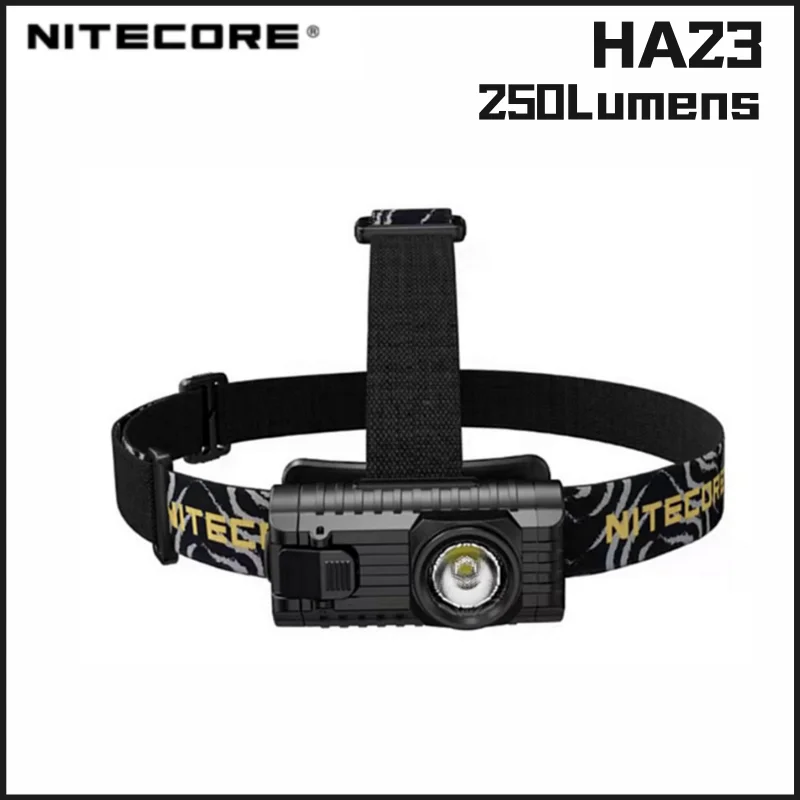 NITECORE-faro delantero HA23 para exteriores, linterna ligera recargable de 250 lúmenes, incluye 2 pilas AA, EDC