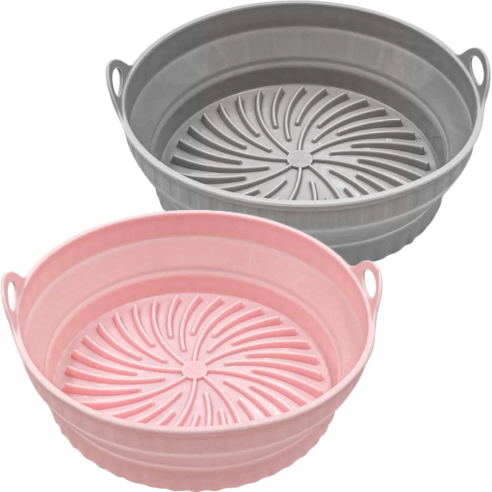 

Air Fryer Basket Baking Silicone Liners Oven Liner Tray Pot Accessories Pan Paper Rubber Airfryer Insert Steaming Inner Kitchen