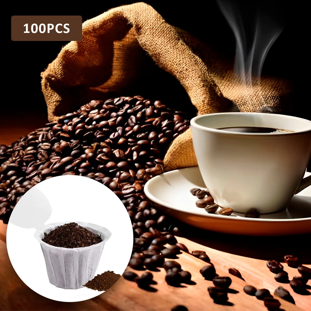 

New 100Pcs Paper Coffee Filters for Coffee Makers Unbleached Natural Coffee Filter Papers Eco-Friendly Coffee Paper Filters
