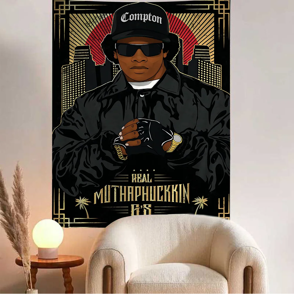 Хип-хоп музыкальные звезды кубик льда Eazy-E аниме гобелен висит Таро хиппи