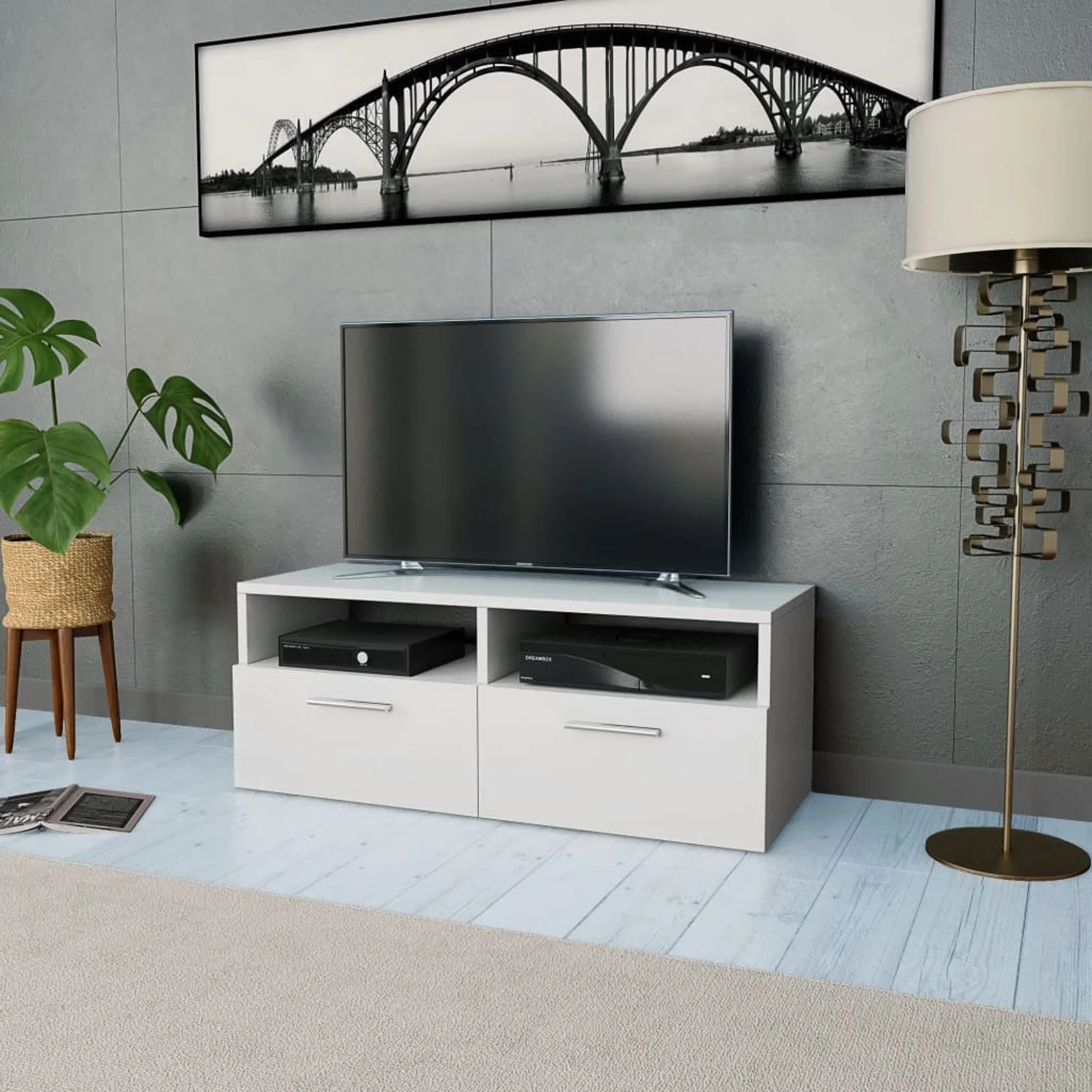 

TV Cabinet Chipboard 37.4"x13.8"x14.2" White