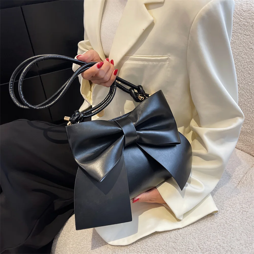 

Big Bow Square Crossbody Bags High-quality Leather Women's Designer Handbags Female High Capacity Travel Shoulder Messenger Bags