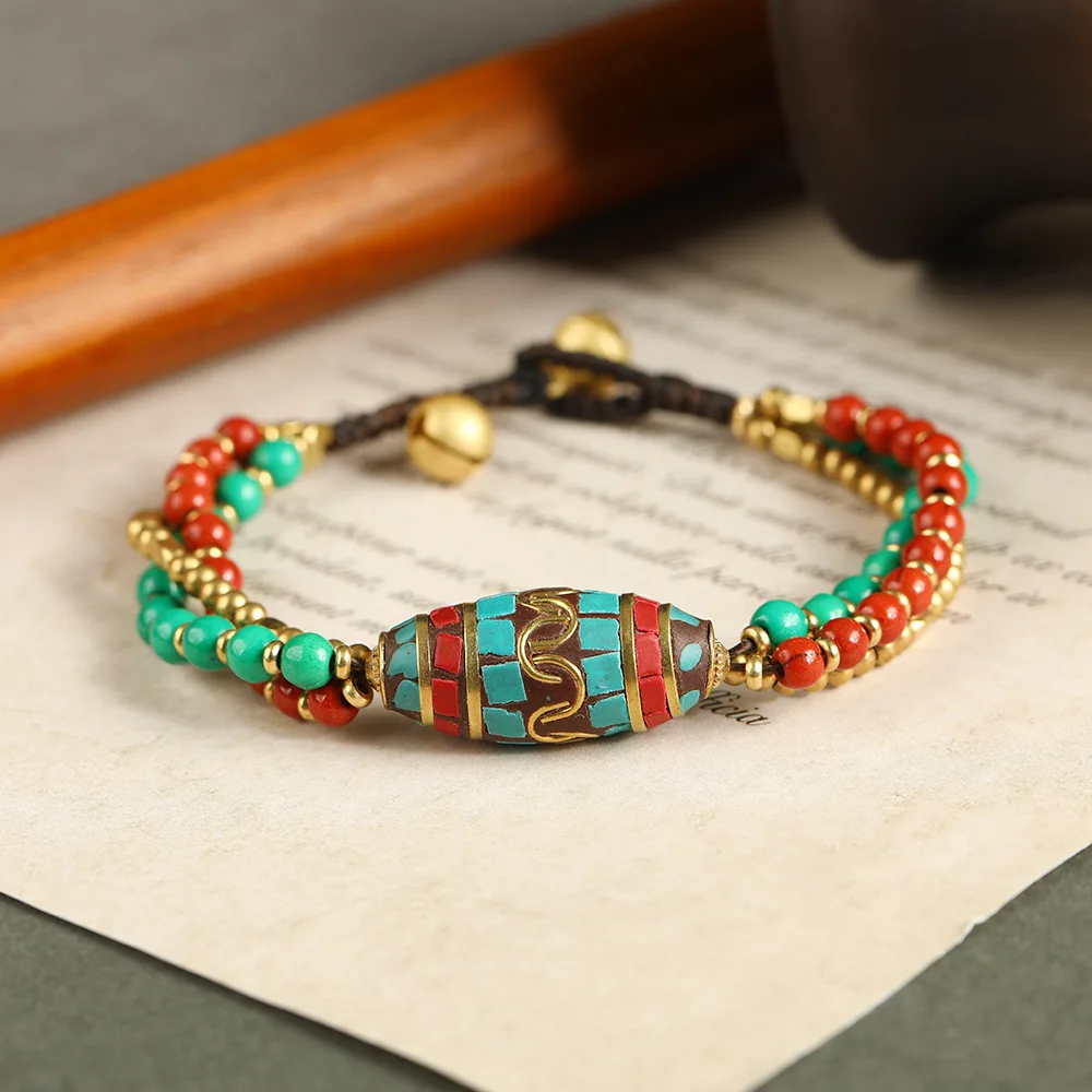 

New Bohemian Retro Ethnic Style Nepal Beads Personality Hand-woven Women's Female Bracelet Accessories Charm Bracelet