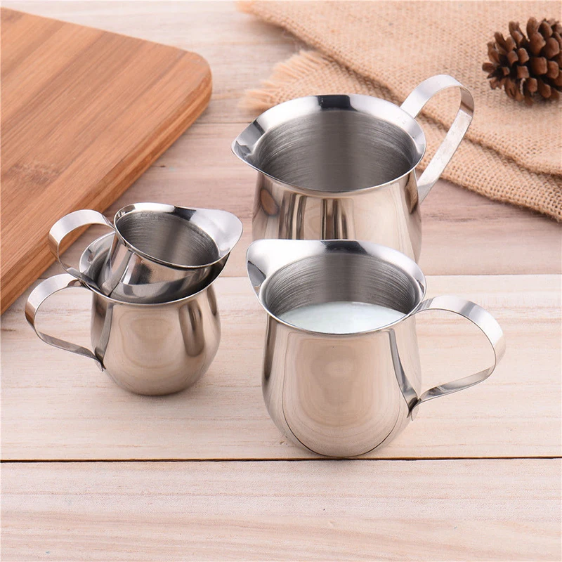 

4 Size Milk Cup Jug Eco-friendly Measuring Stainless Steel Craft Cappuccino Latte Pitcher Foam Cup Coffee Milk