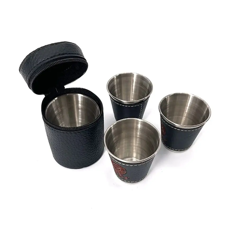 

4Pcs/lot 70ml Camping Cup Outdoor Tableware Travel Cups Water Mugs Stainless Steel Wine Beer Cup Picnic Hiking Beach