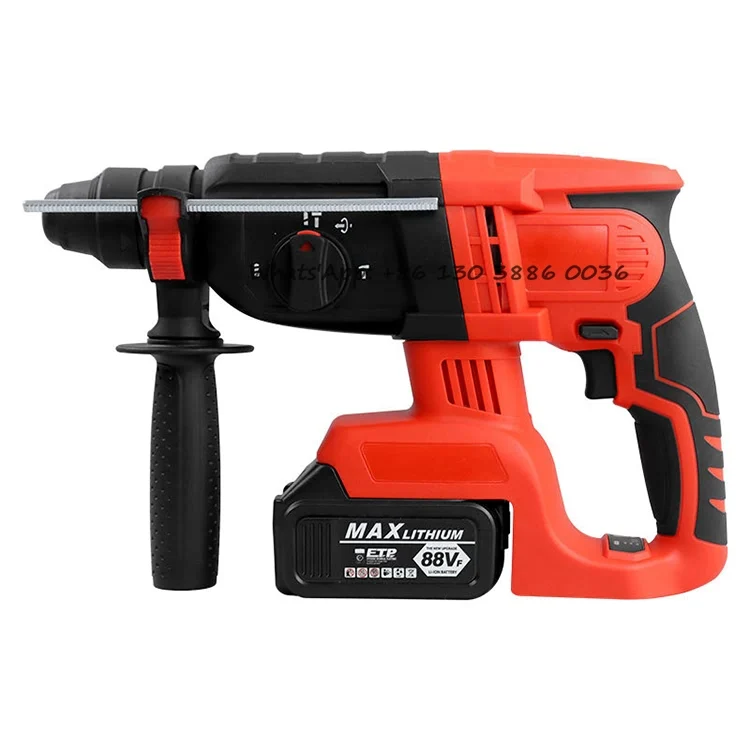 

Home Lithium Electric Demolition Hammer Heavy Duty Industrial Grade Brushless Rechargeable Wireless Pickaxe Impact Breaker Drill