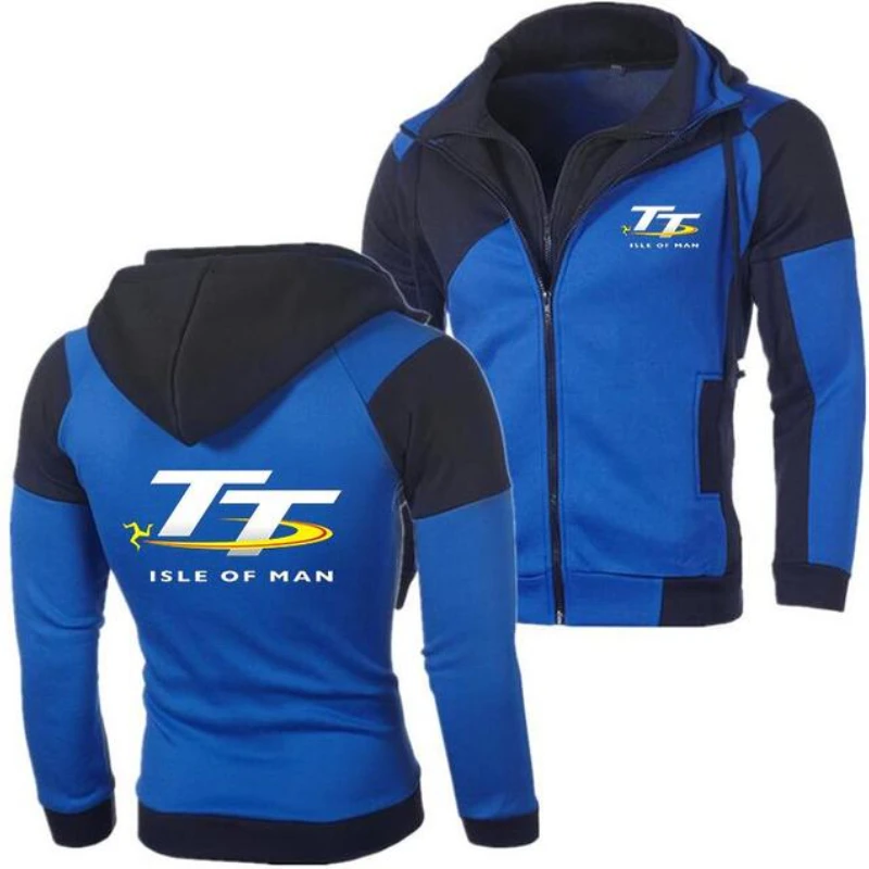 

2023 NEW Brand Isle of Man TT Hoodie Design Print Fleece Men Zipper for SUZUKI Sweatshirts Casual Men Double Zipper Hoodie Tops