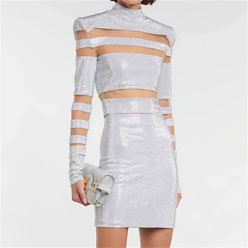 Женская футболка с длинным рукавом блестящий сетчатый пуловер модель y2k на осень