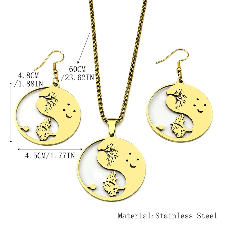 Китайский даосизм Ba Gua Taichi ожерелье Инь Янь Мужские украшения из нержавеющей