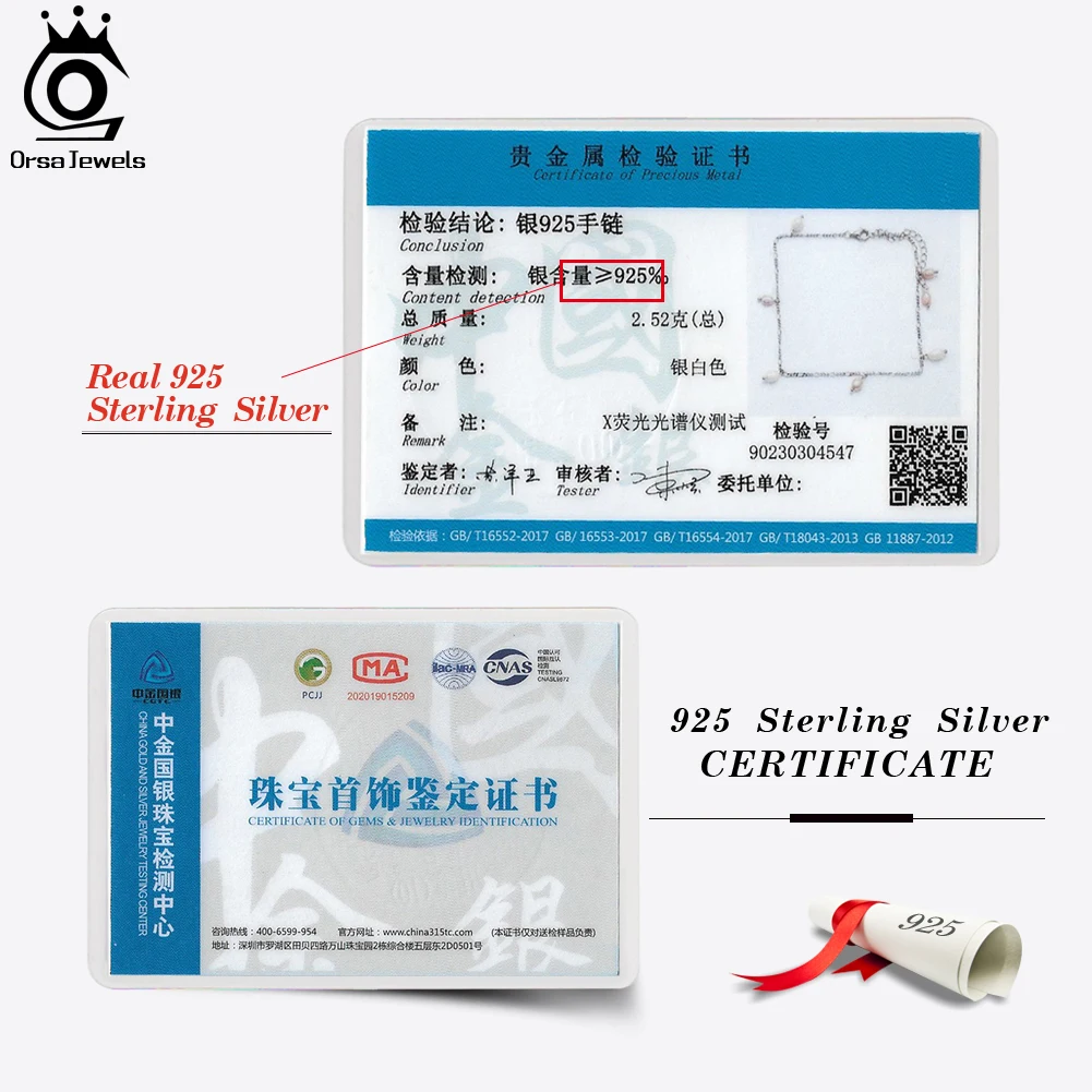 Браслет на ногу ORSA JEWELS из серебра 925 пробы с жемчугом