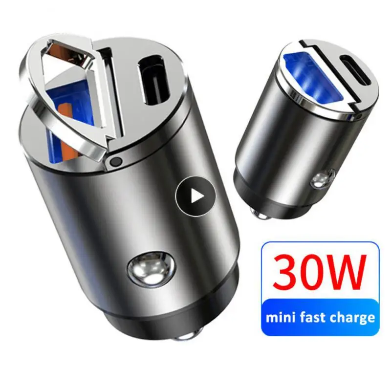 

Portable Usb Fast Charger Zinc Alloy Shell Car Charger Universal Car Charger Quick Charge Multifunctional Mini Car Adapter