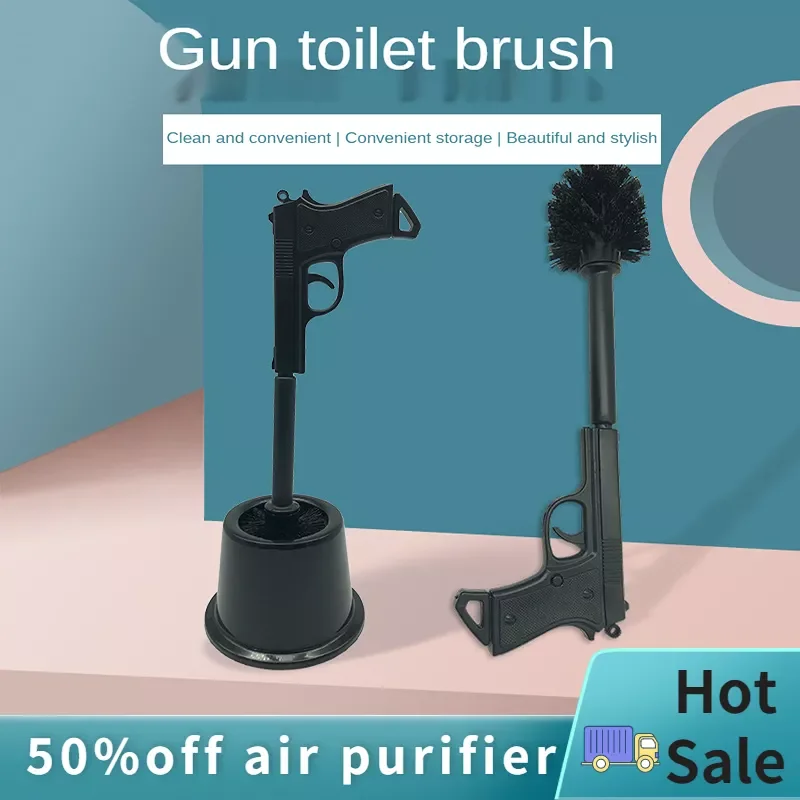 

Силиконовая щетка для мытья унитаза, украшение пистолета, подвесной держатель для щетки унитаза, очистка углубления, блокировка унитаза, пя...