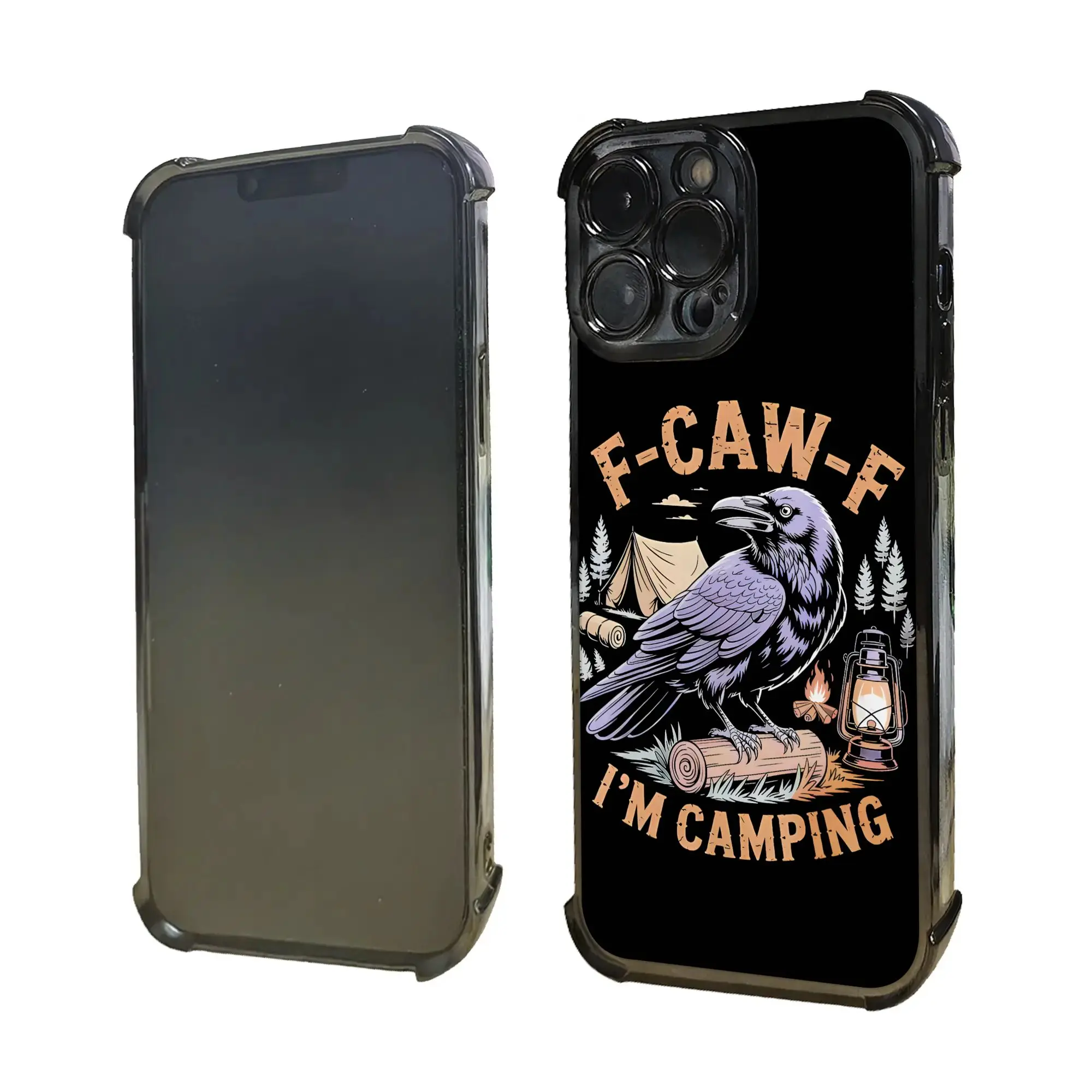 Фото Забавный чехол для телефона с изображением ворона F CAW F I'm Camping Outdoors Adventure, с гальваническим покрытием, для iPhone, различные модели №4
