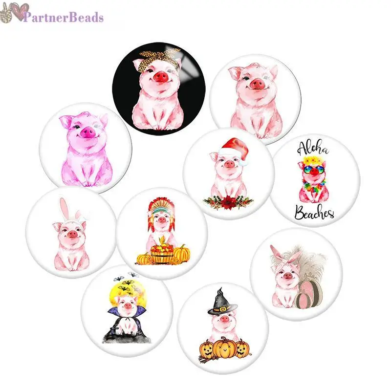 

Розовая свинья круглая фотография стекло кабошон демонстрация плоская задняя сторона сделания 20 мм защелкивающаяся Кнопка N9431