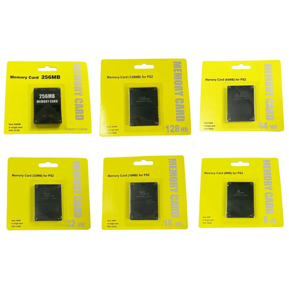 

Карта памяти для PS2 16 Мб/32 Мб/64 МБ/128 МБ/256 МБ, карты памяти для Sony Playstation 2 PS2, черная карта памяти