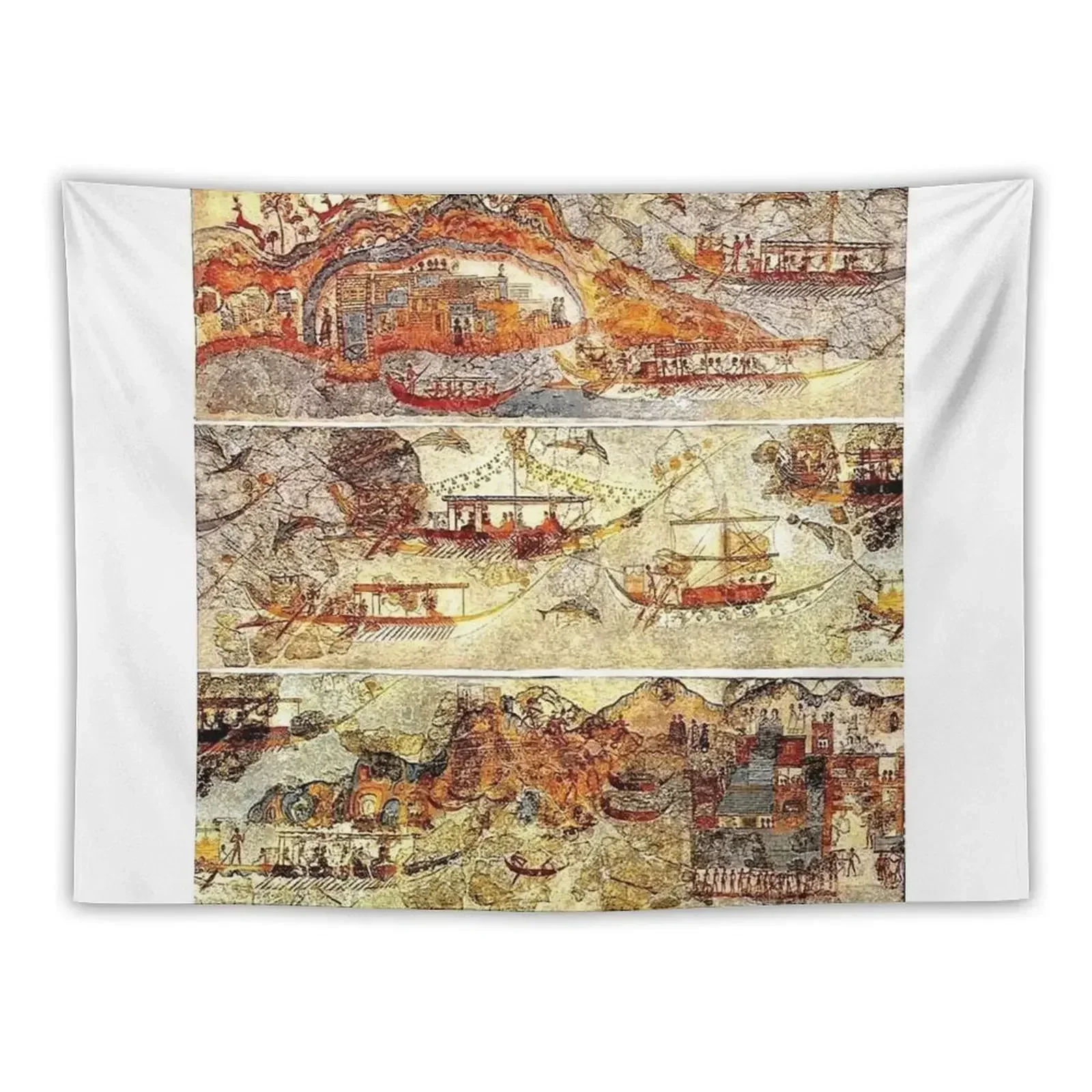 Гобелен Minoan Admirals Flotilla Fresco в трёх панелях 100% полиэстер