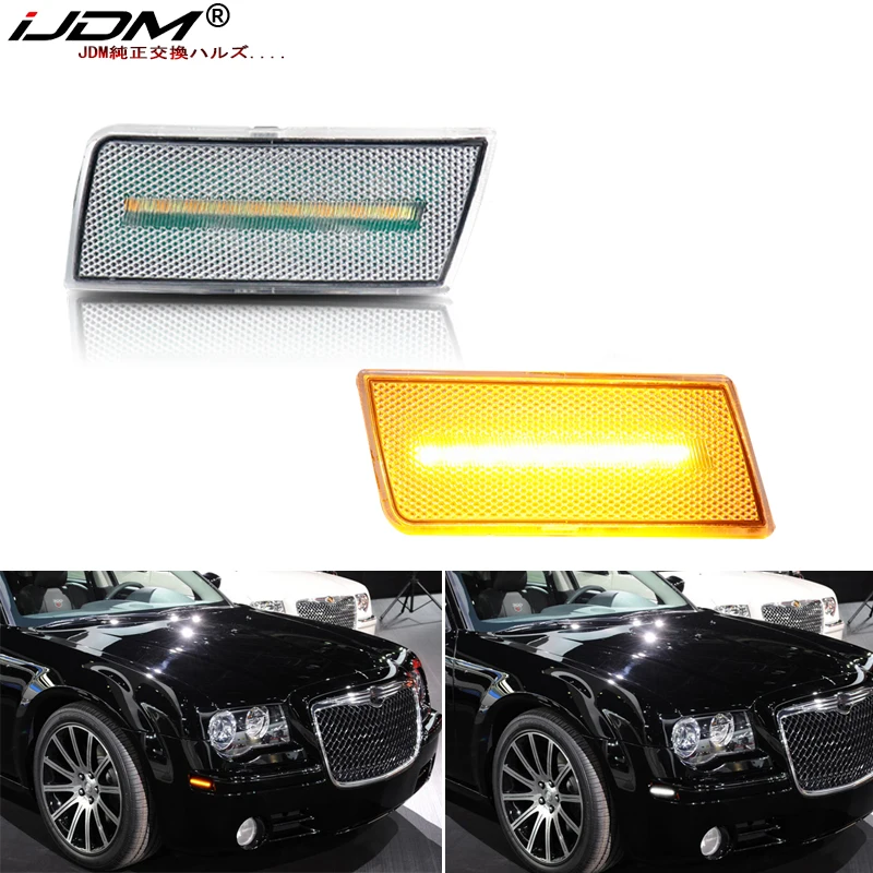 

2Pcs Car Side Marker Light Amber/White Switchback LED For 2005-2010 Chrysler 300 Turn Signals/Driving Lights/Parking Lights 12V