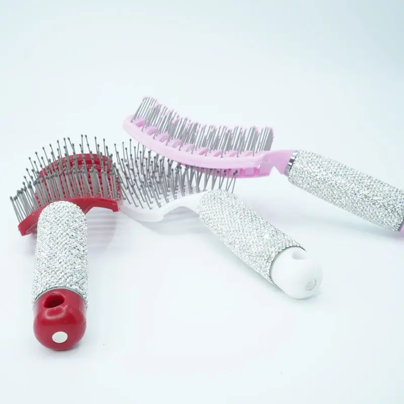 Шикарная Бриллиантовая пушистая расческа для массажа кожи головы