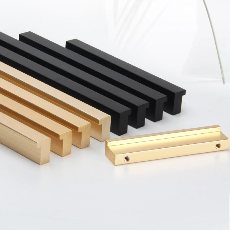 Черные золотые мебельные ручки из алюминиевого сплава для кухни | Обустройство