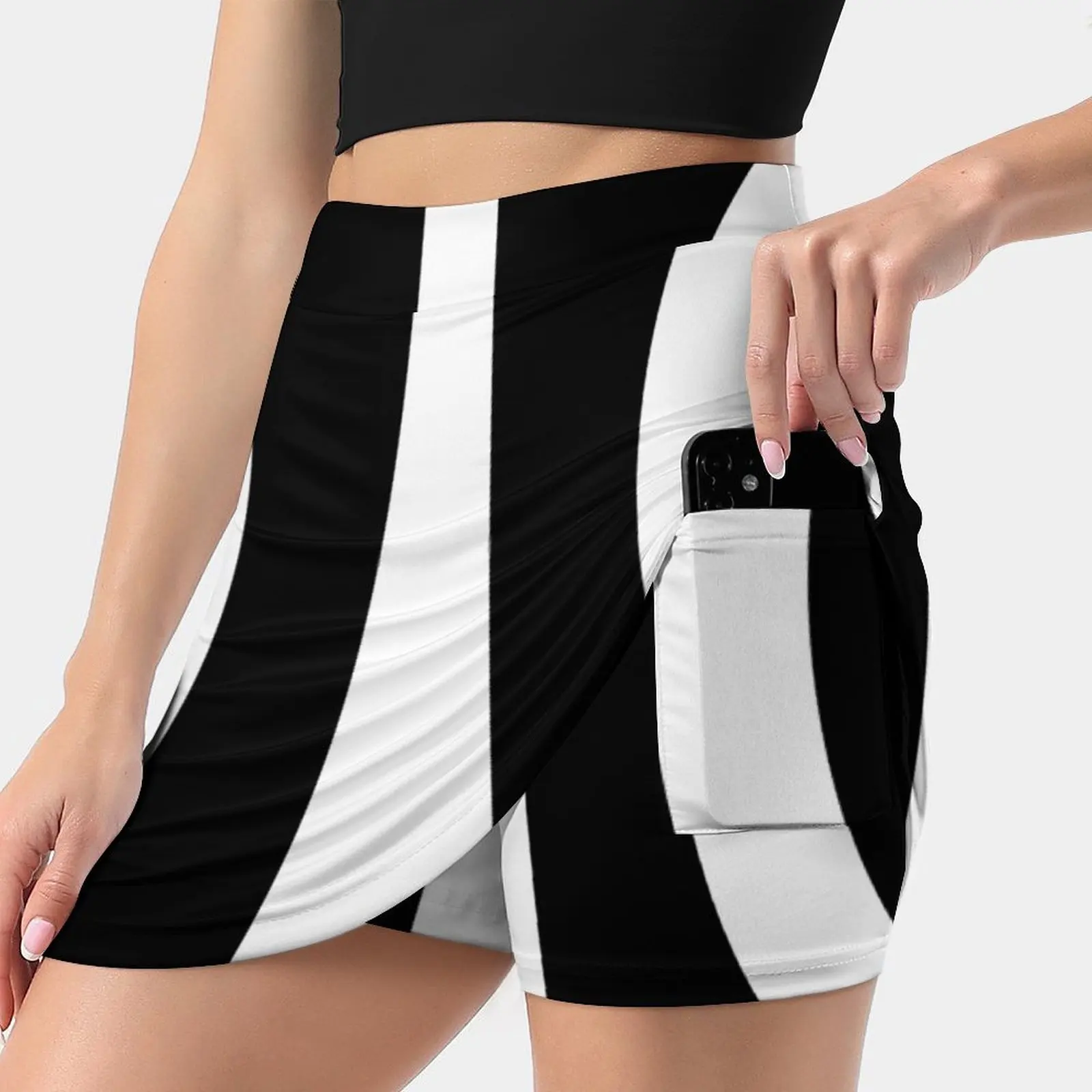 

White On Black Sixties Retro Mod Style Women's skirt Mini Skirts A Line Skirt With Hide Pocket Mod Swinging Sixties Colour