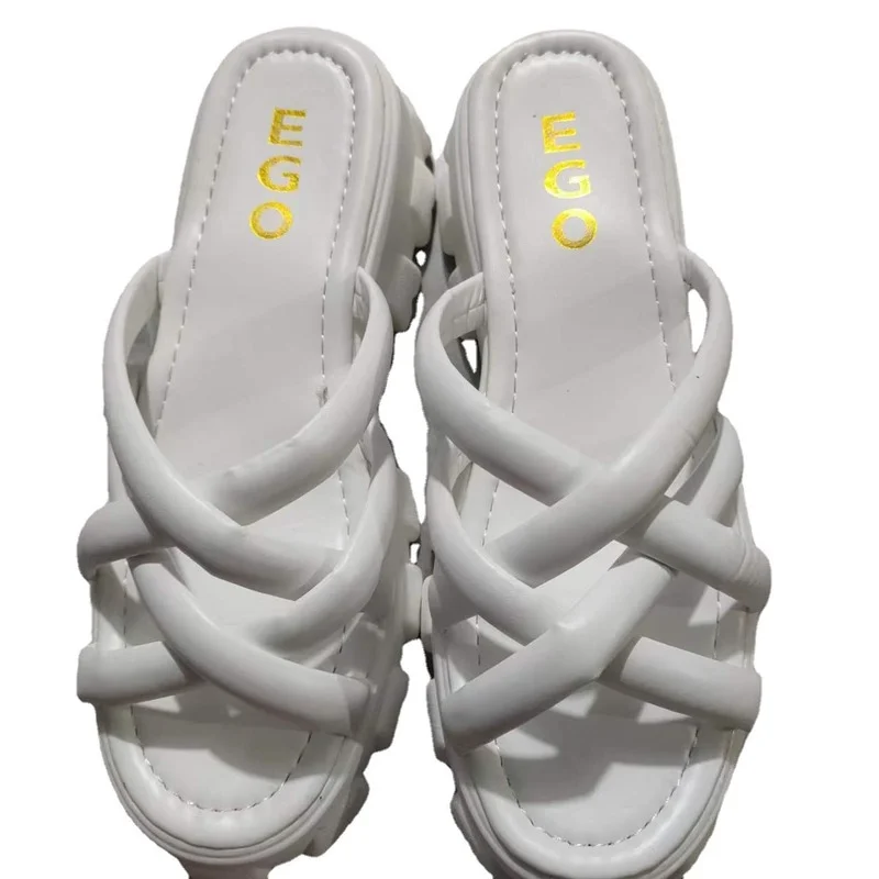 Female Shoes Slippers Heels Platform Sandals Wedge Summer Clogs Woman Slides 2022 New Beach Flat Cross-tied House Slippers Plat