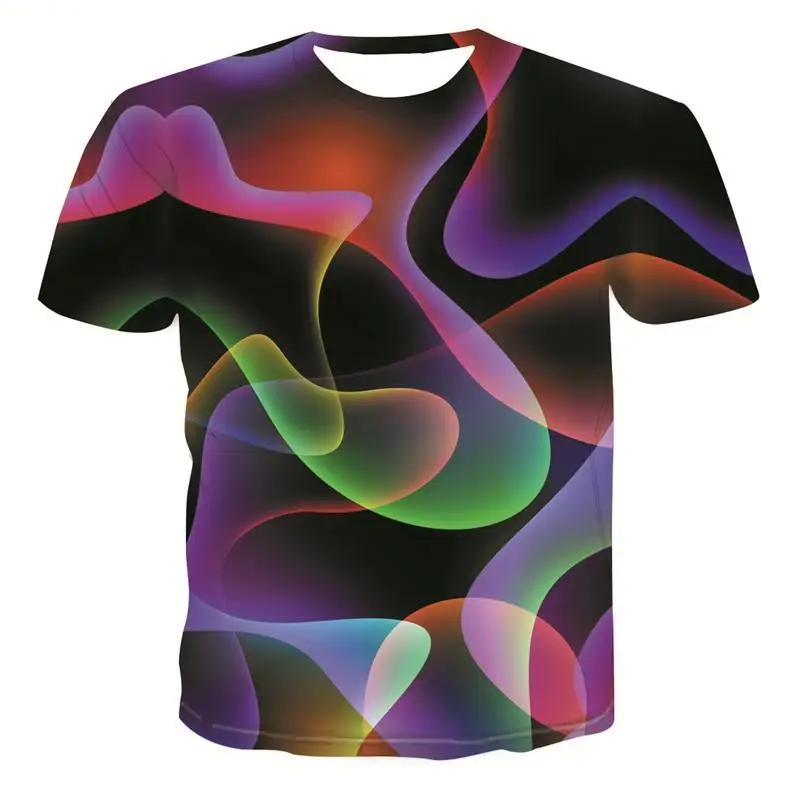 

New Summer Clothing Short -Sleeved Tops Street Fashion Trend Youth T-Shirt Geometric Graphic Fashion T-Shirt Men'sCasual Shirt