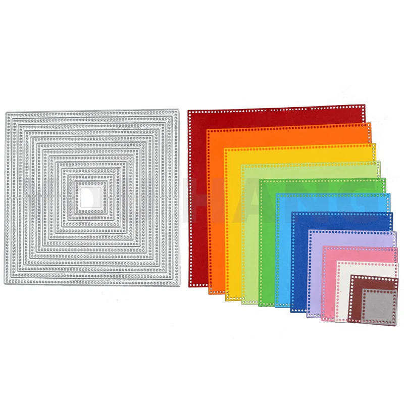 Kwadratowe metalowe matryce do wycinania kart DIY Scrapbook Diary Decoration Embossing Template Handmade New Arrival