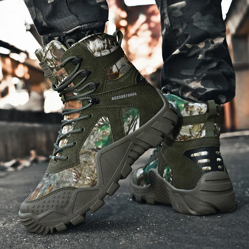 New Outdoor Men's Military Boots Special Force Tactical Boot Men Camouflage Hiking Shoes Trekking Boots Men Sneakers Big Size 46